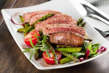 Steak mit spargel