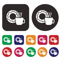 coffee break icon / Donut icon / Coffee icon / Foods icon