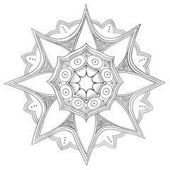  Round ornament. Star.Vector art