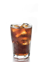 Glass of cola with ice