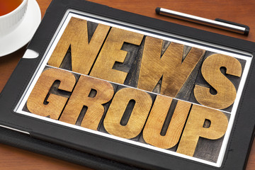 newsgroup word typography on tablet