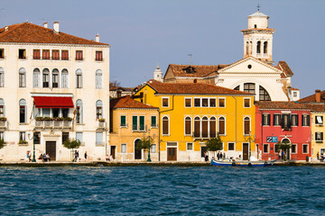 Fototapeta na wymiar Houses of Canale della Guidecca, Venice, Italy