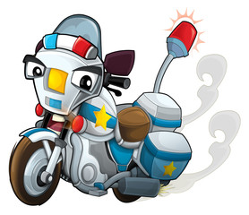 Cartoon motorcycle - caricature - illustration for the children