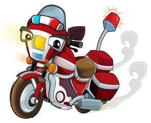 Cartoon motorcycle - caricature - illustration for the children
