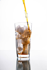 soft drinks. Cola Pour From Bottle to Glass