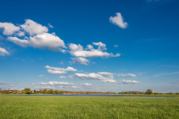 Beautiful farm landscape in late spring in Germany