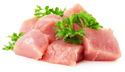 meat with parsley isolated on the white background