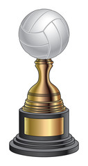 Volleyball Trophy - Gold and Black Base