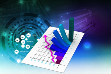 business graph with chart