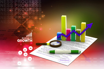 Fototapeta premium Business graph with report