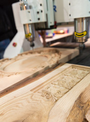 Board with carved flowers