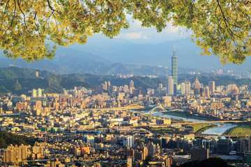 Taipei, Taiwan evening skyline