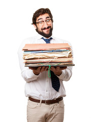 fool businessman with archives