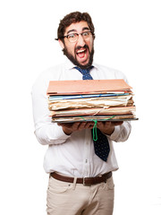 fool businessman with archives