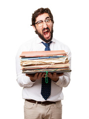 fool businessman with archives