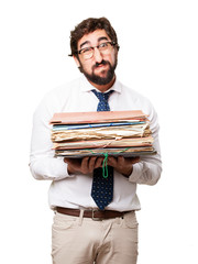 fool businessman with archives
