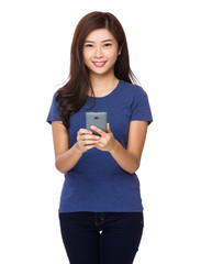 Asian woman hold with folder