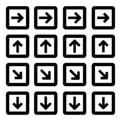 Set of silhouettes arrows.