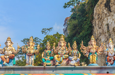 Hindu gods at Batu Caves temple