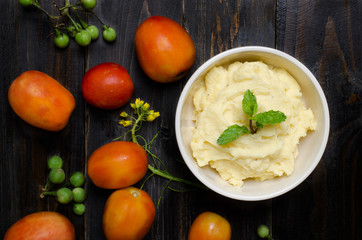 Mashed potato in the bowl