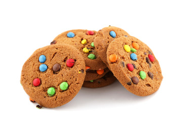 Chocolate cookies isolated on white