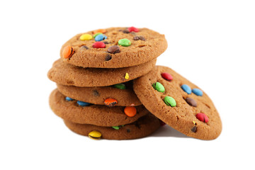 Chocolate cookies isolated on white