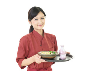 笑顔のウエイトレス