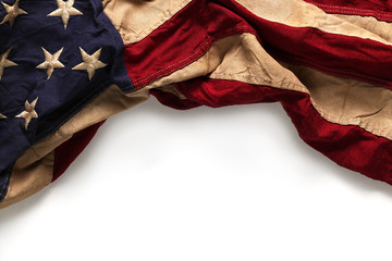 Old American flag background for Memorial Day or 4th of July © Leigh Prather