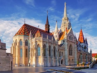 Foto op geborsteld aluminium Boedapest Boedapest - Mathiaskerk overdag