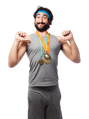 sportsman with medals
