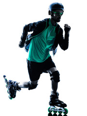 man Roller Skater inline  Roller Blading silhouette
