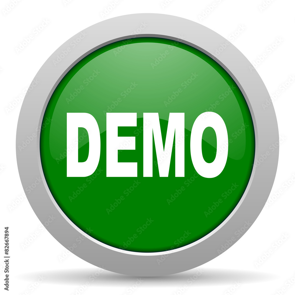 Aufkleber demo green glossy web icon