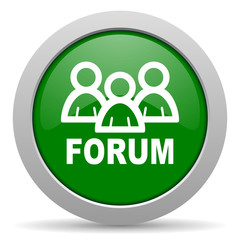forum green glossy web icon