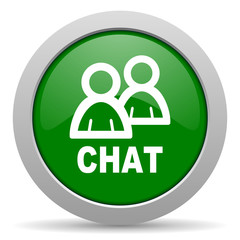 chat green glossy web icon