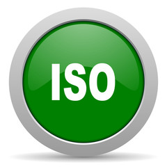 iso green glossy web icon