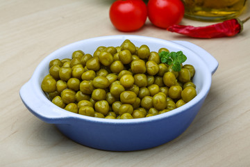 Green canned peas