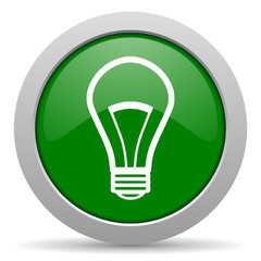 bulb green glossy web icon