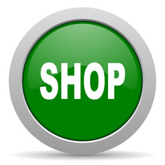 shop green glossy web icon