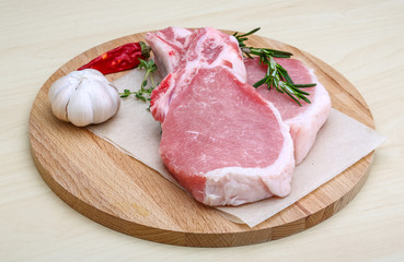 Raw pork steak