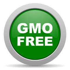 gmo free green glossy web icon