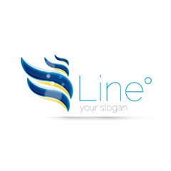Abstract wave line logo