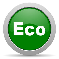 eco green glossy web icon