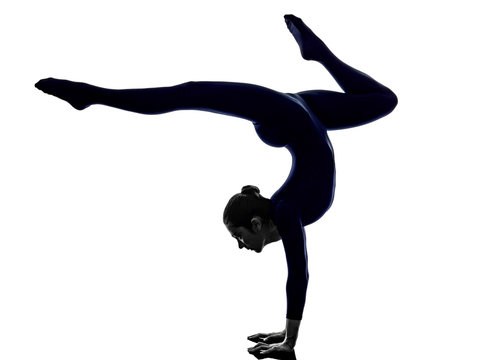 recommend clip art: woman exercising Eka Pada Viparita Dandasana pose yoga silhouett