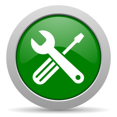 tools green glossy web icon