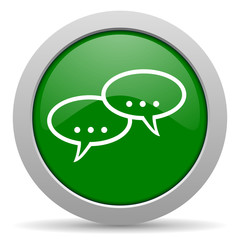 forum green glossy web icon
