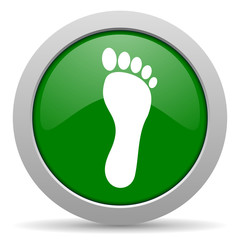 foot green glossy web icon