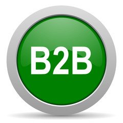 b2b green glossy web icon