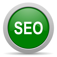 seo green glossy web icon