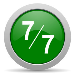 7 per 7 green glossy web icon