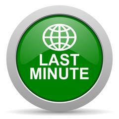last minute green glossy web icon